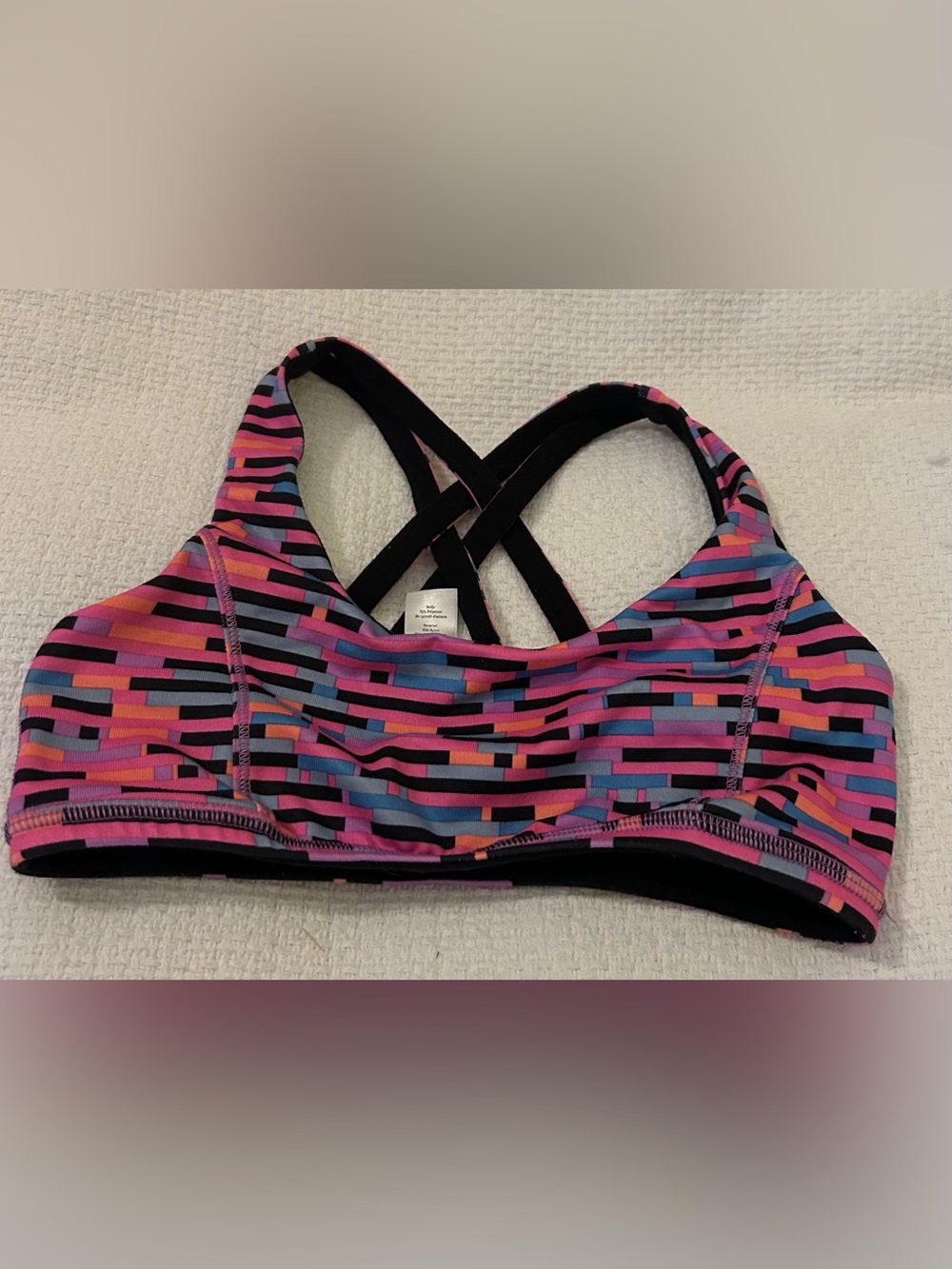 Ivivva Women's Pink Patterned Strappy Sports Bra